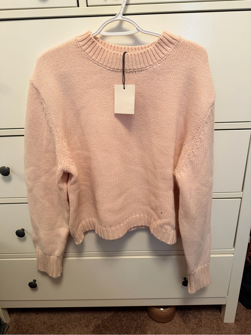 Zara Pale Pink Crewneck Knit Pullover